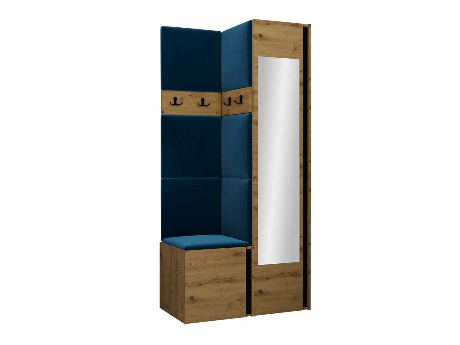Set arredo da corridoio Pinis XXV (Rovere Artisan + Nero)