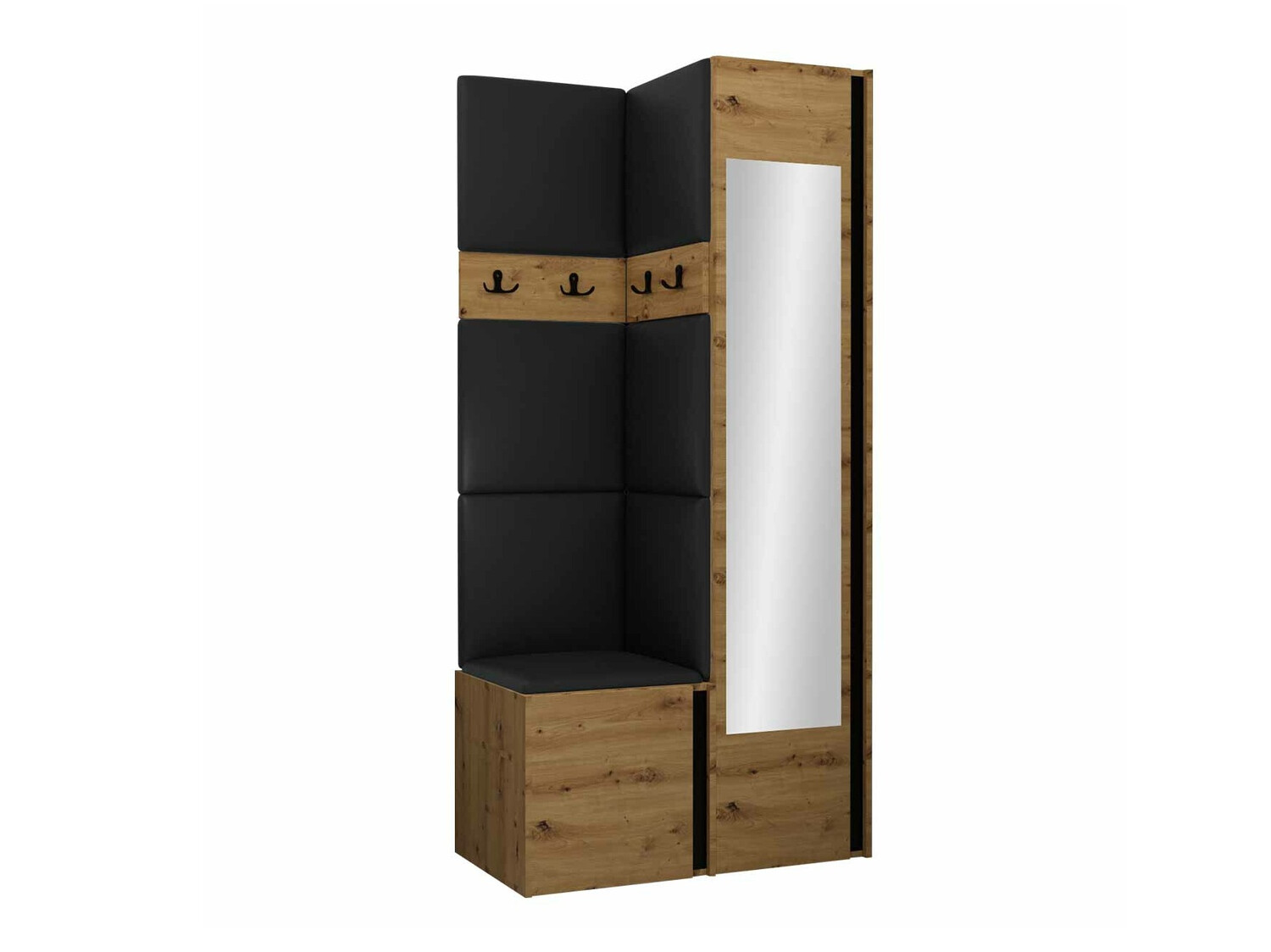 Set arredo da corridoio Pinis XXV (Rovere Artisan + Nero)