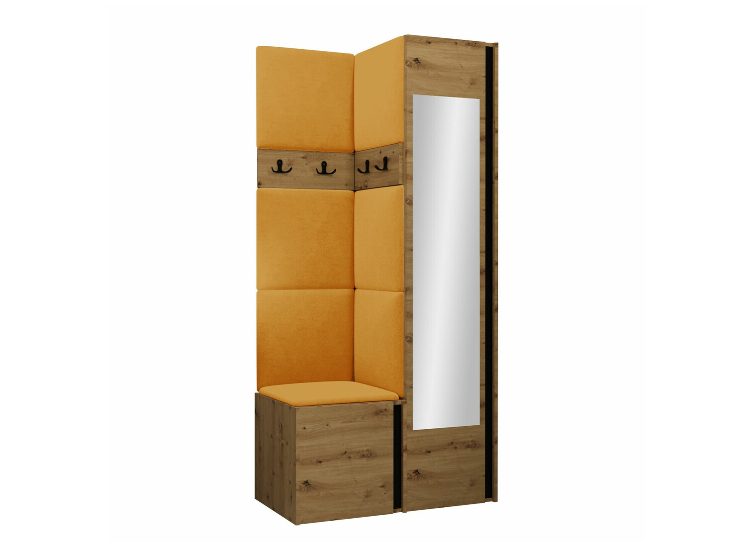 Set arredo da corridoio Pinis XXV (Rovere Artisan + Nero)