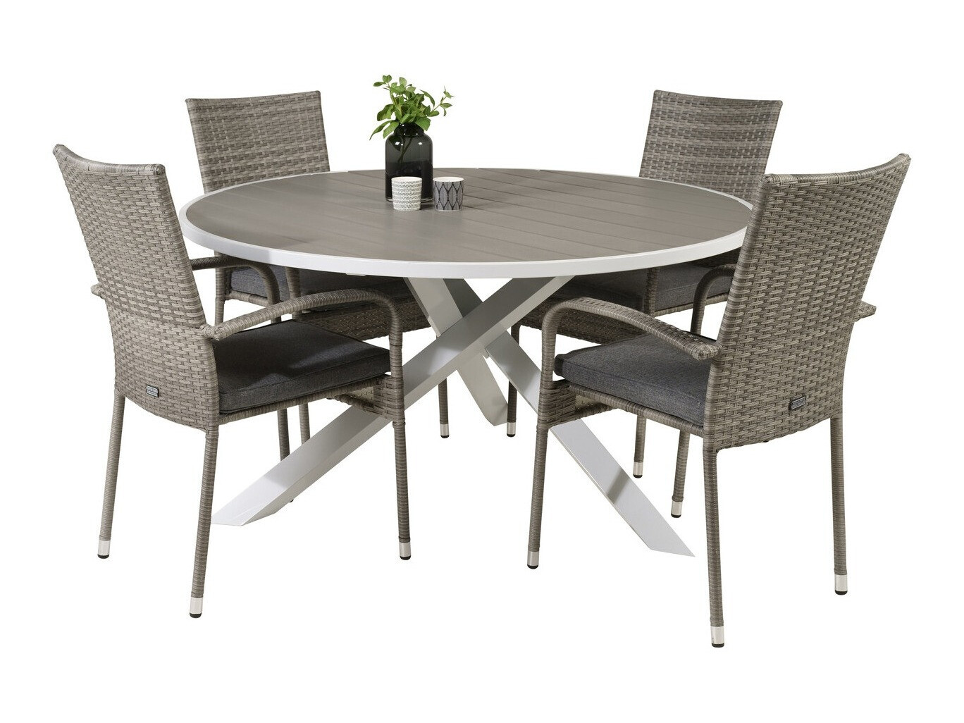 Tavolo e sedie set Dallas 2353 (Grigio + Grigio scuro)