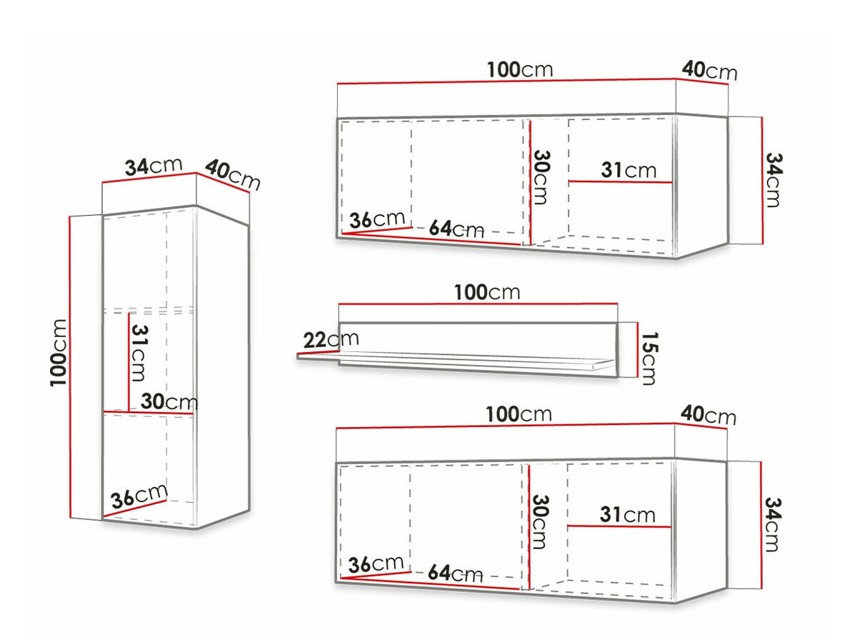 Parete attrezzata Elblaru 109 (Bianco)