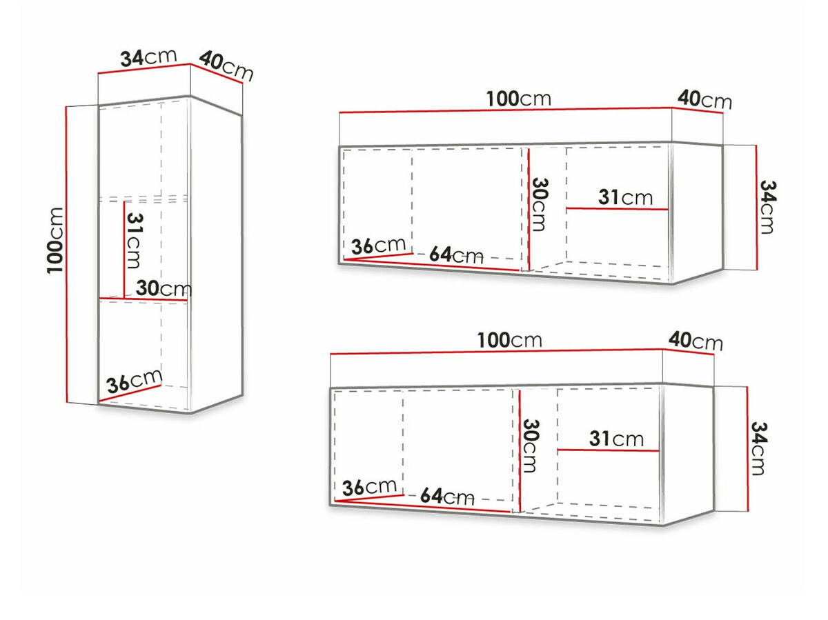 Parete attrezzata Anulio VI (Bianco)