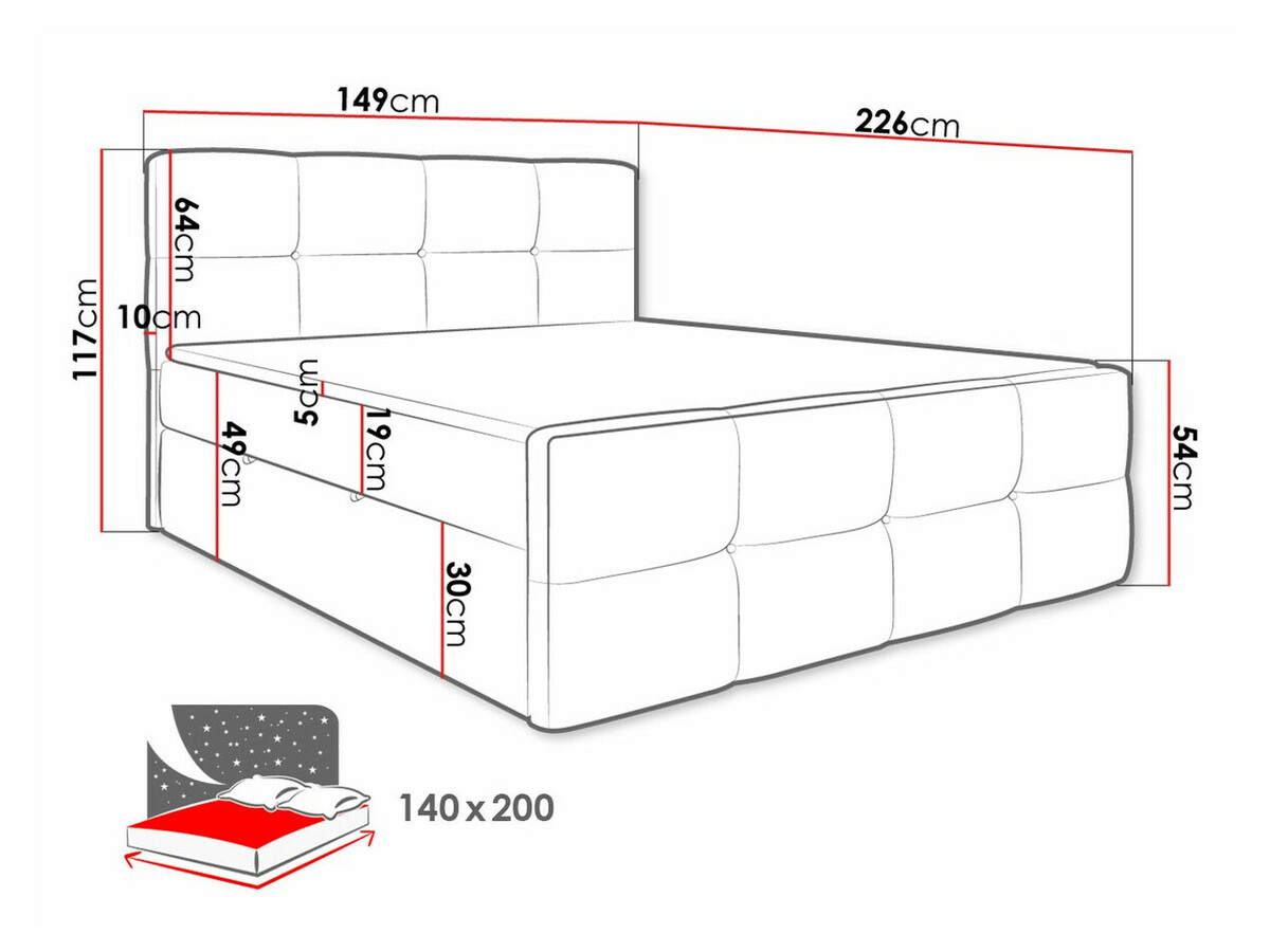 Letto continentale ComfiDream Tirara (Fresh 13)