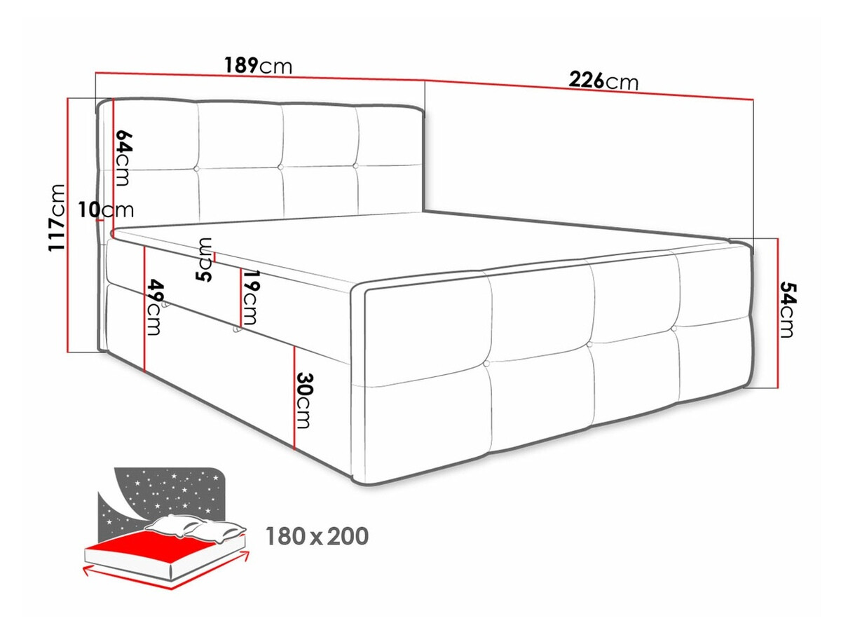 Letto continentale ComfiDream Tirara (Fresh 13)