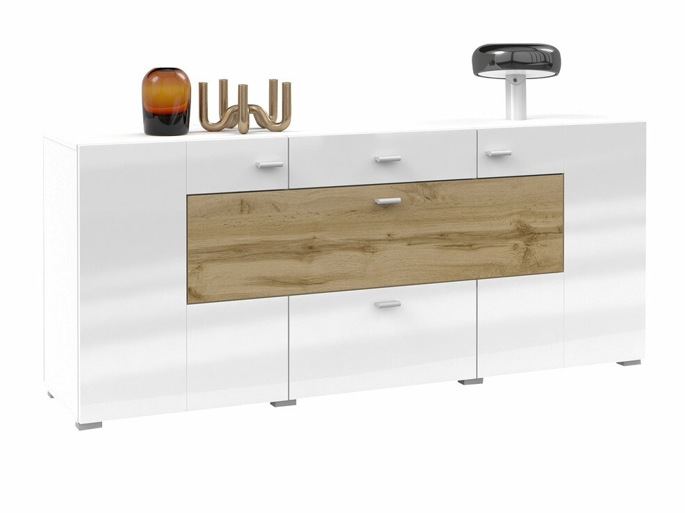 Cassettiera Mondalo 104 (Quercia di Wotan + Bianco lucido)