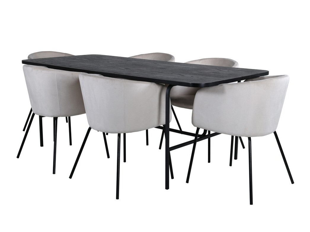 Set sala da pranzo Dallas 2794 (Crema + Nero)