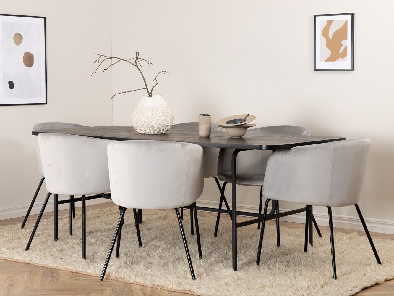 Set sala da pranzo Dallas 2794 (Grigio + Nero)