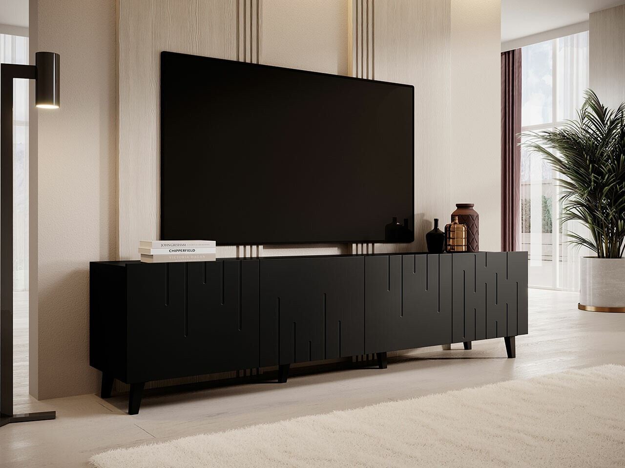 Mobile porta TV Charlotte 176 (Nero)