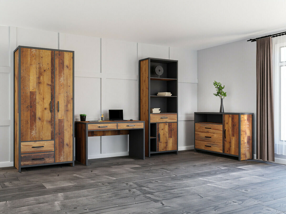 Armadio Belsera 110 (Marrone + Matera grigio)