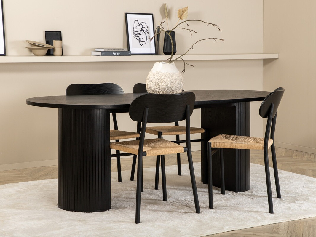 Set sala da pranzo Dallas 3314 (Nero + Nocciola)