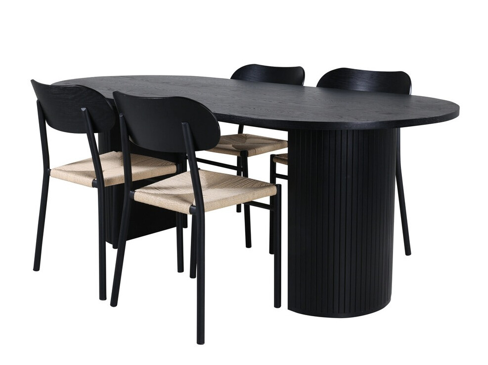 Set sala da pranzo Dallas 3314 (Nero + Nocciola)