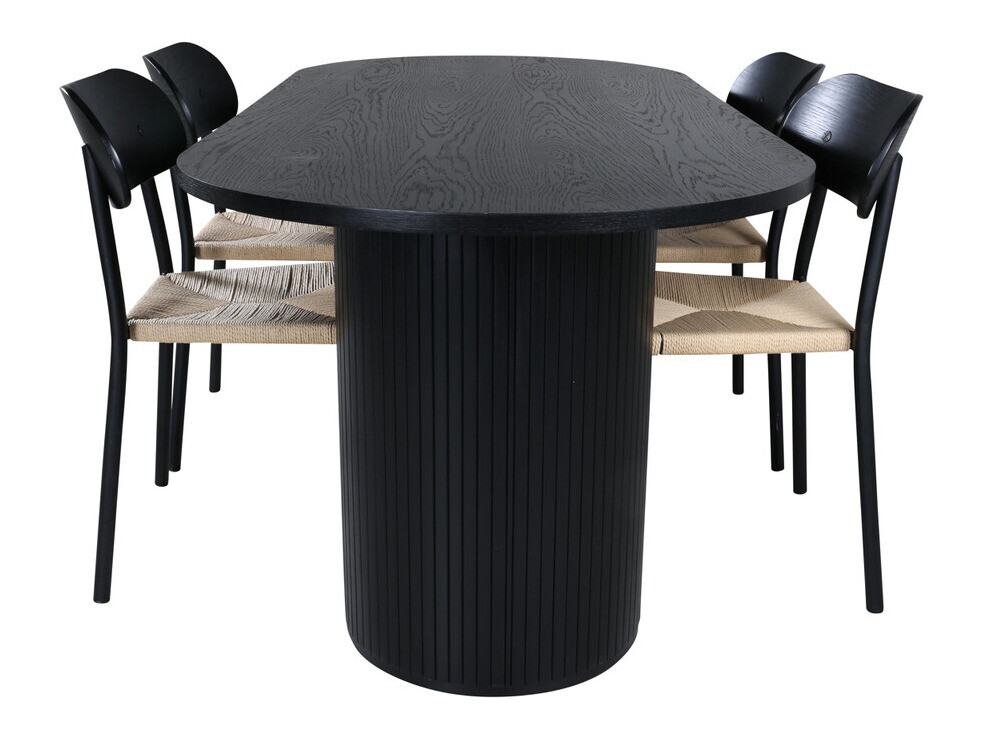 Set sala da pranzo Dallas 3314 (Nero + Nocciola)