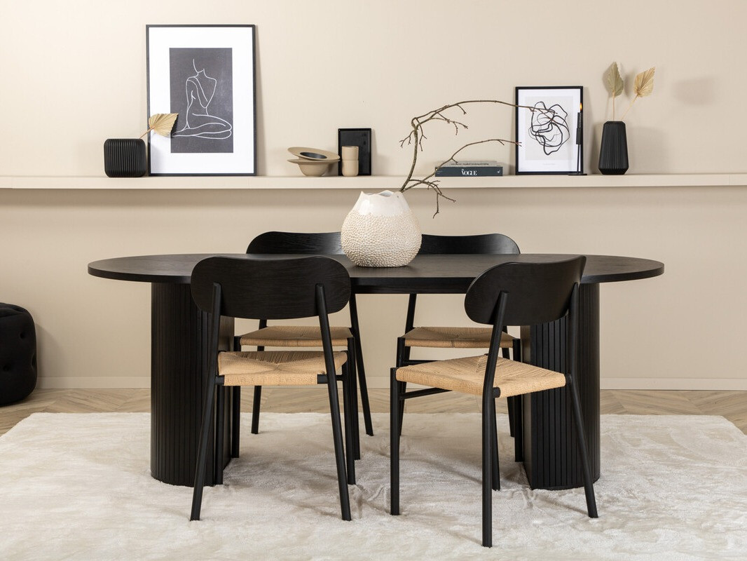 Set sala da pranzo Dallas 3314 (Nero + Nocciola)