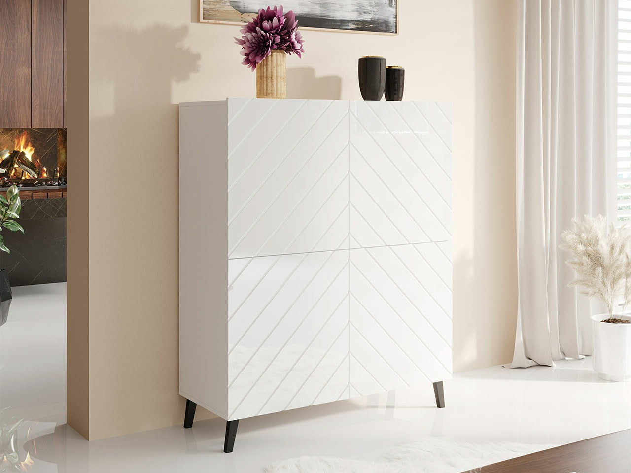 Madia Charlotte 179 (Bianco + Bianco lucido)