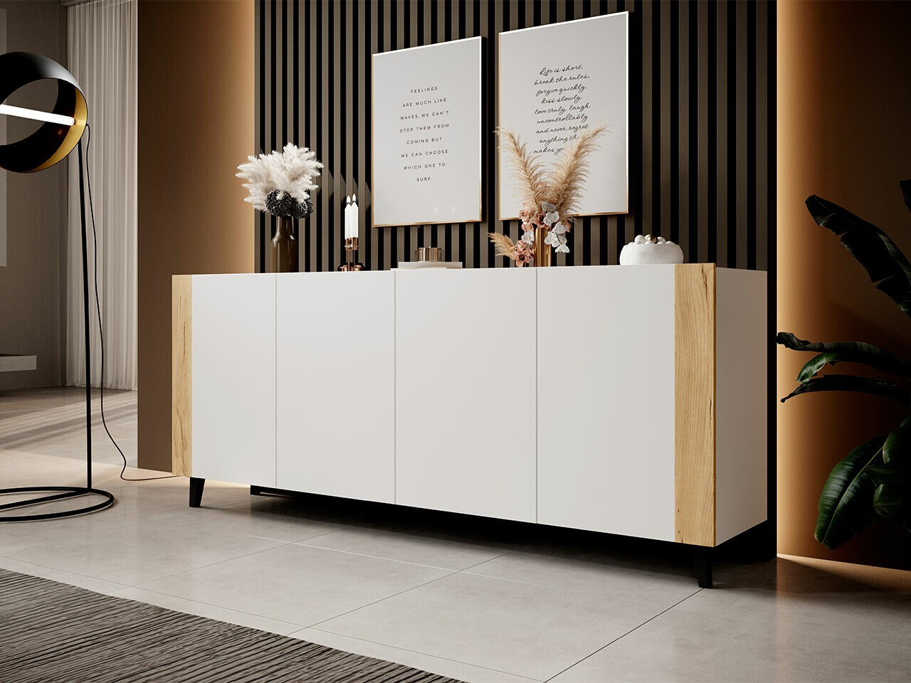 Madia Charlotte 183 (Bianco + Craft quercia)