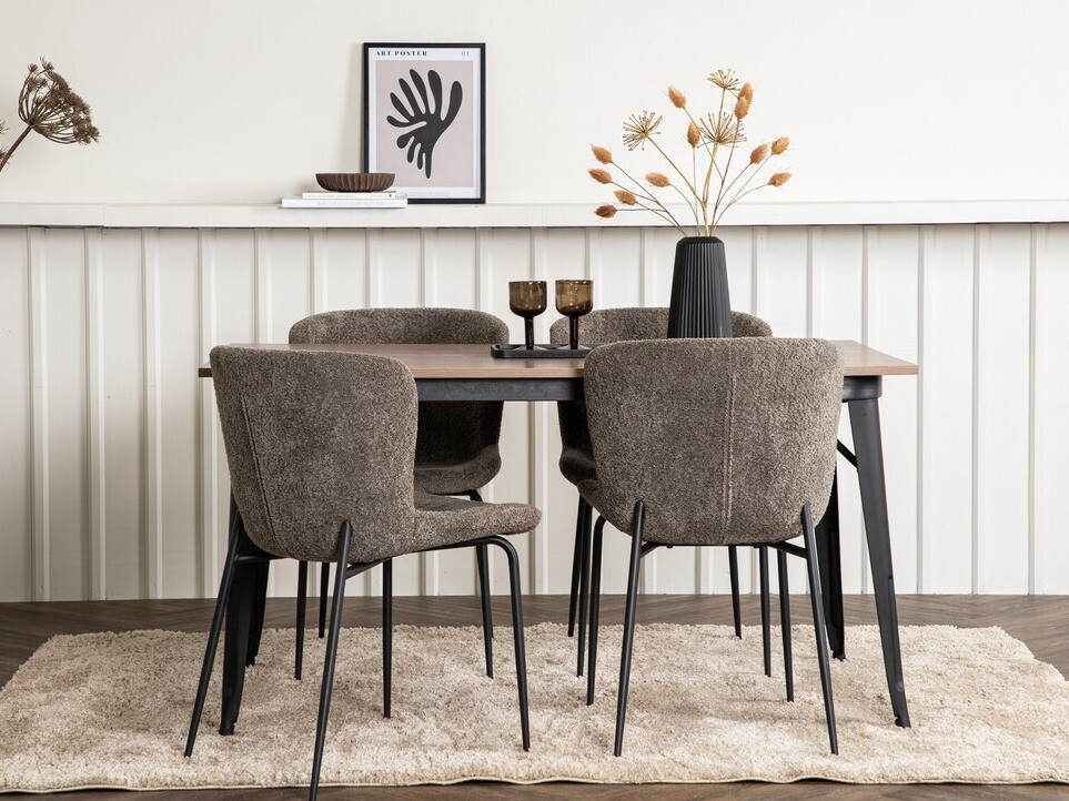 Set sala da pranzo Dallas 3363 (Marrone + Nero)