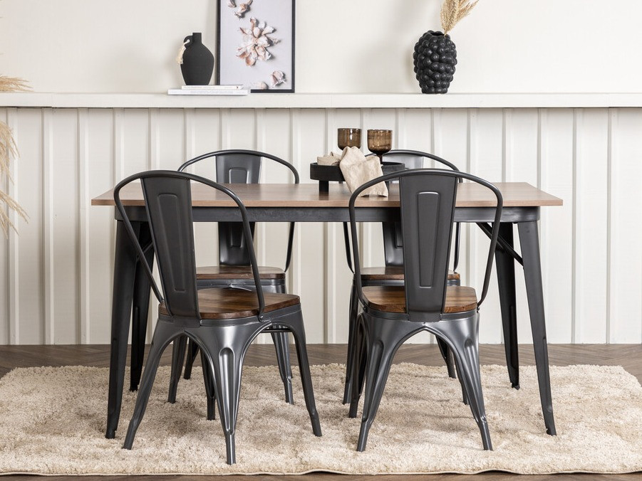 Set sala da pranzo Dallas 3366 (Noce + Grigio scuro)