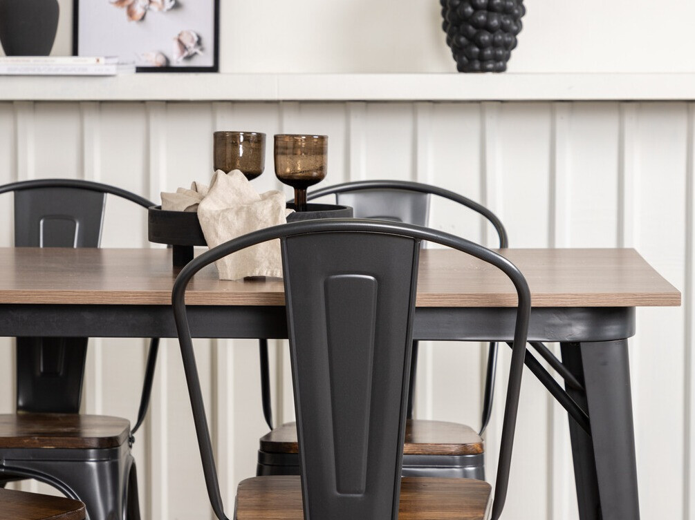 Set sala da pranzo Dallas 3366 (Noce + Grigio scuro)