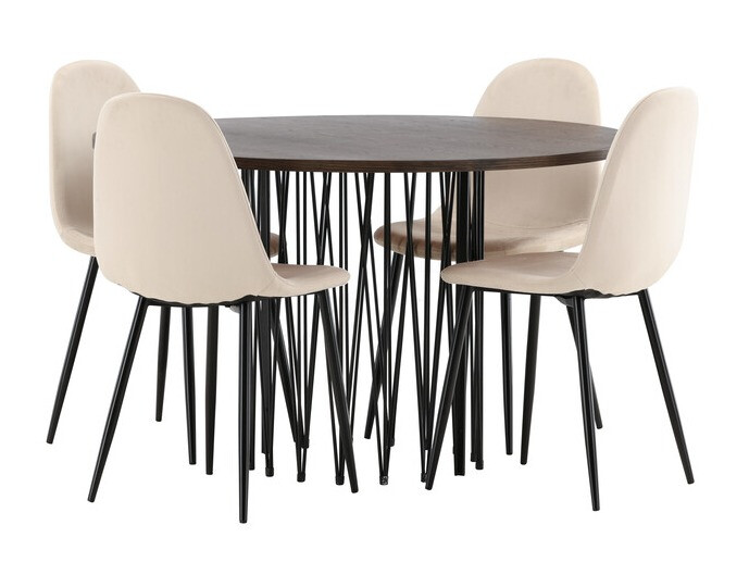 Set sala da pranzo Dallas 3370 (Nero + Beige)