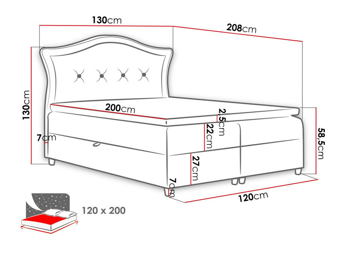 Letto continentale Oleum (Magic Velvet 2207)