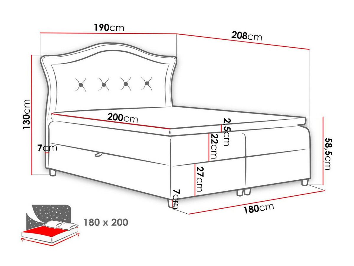 Letto continentale Oleum (Magic Velvet 2216)