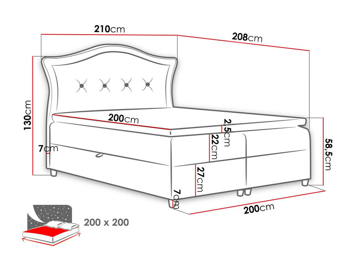 Letto continentale Oleum (Magic Velvet 2216)