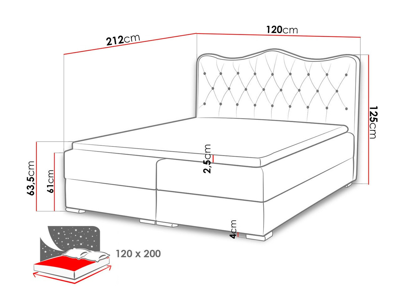 Letto continentale Tectum I