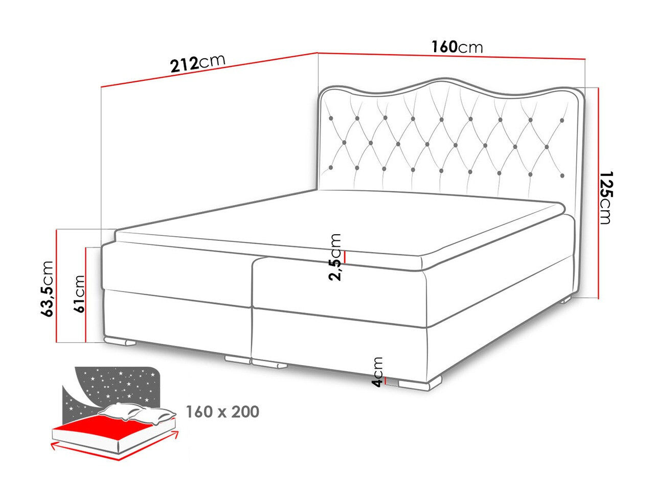 Letto continentale Tectum I