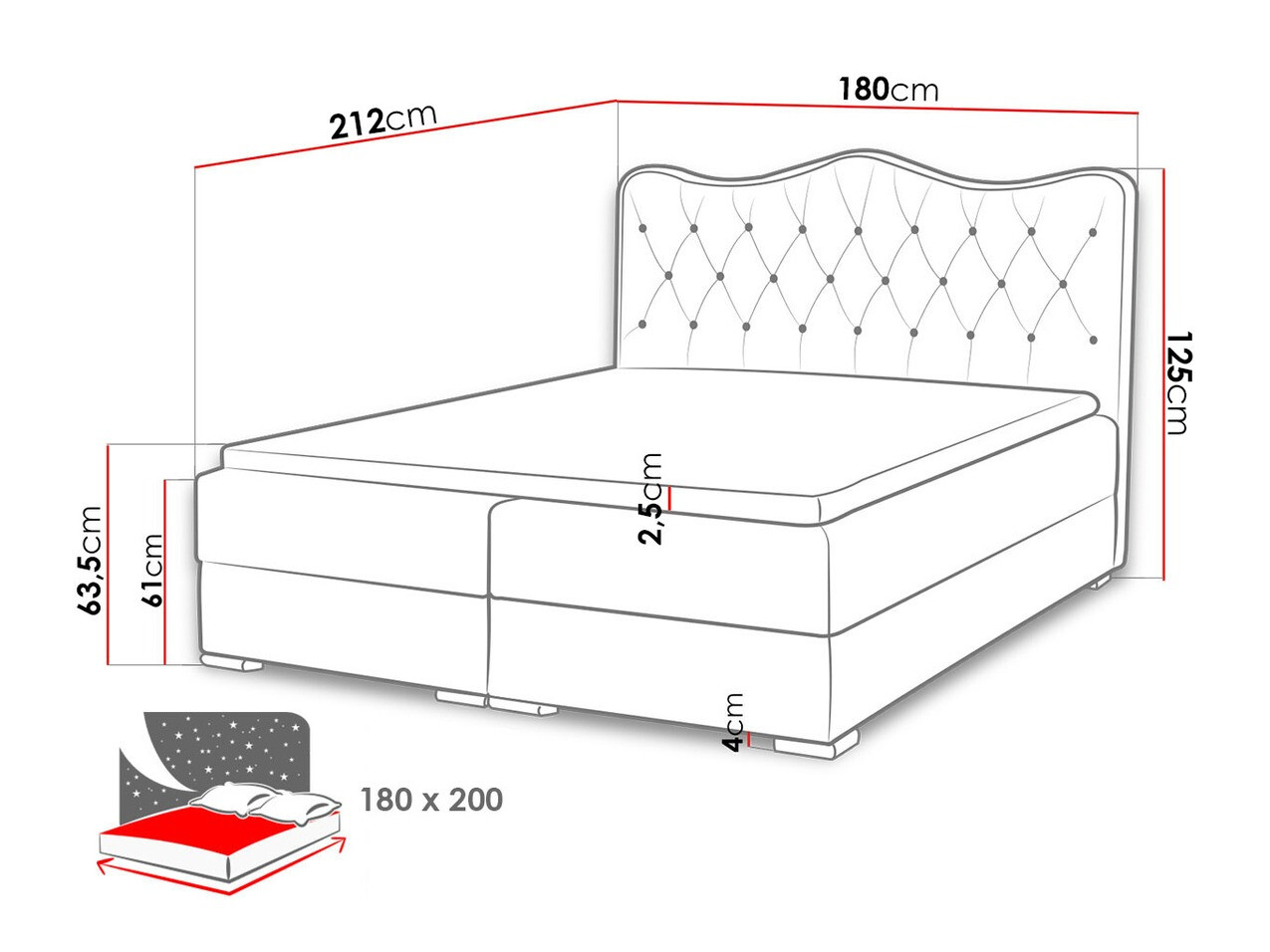 Letto continentale Tectum I