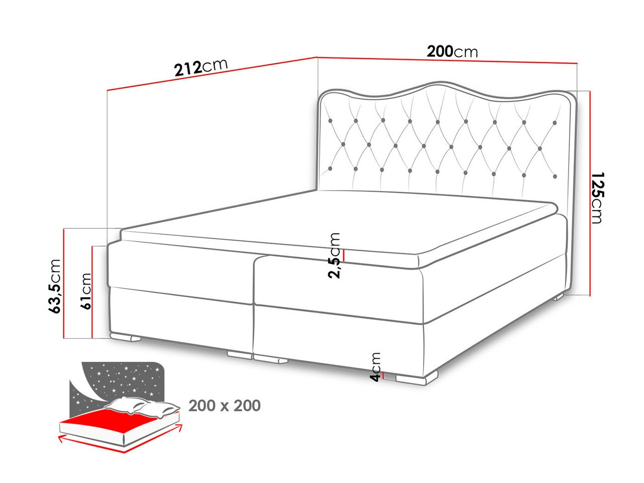 Letto continentale Tectum I