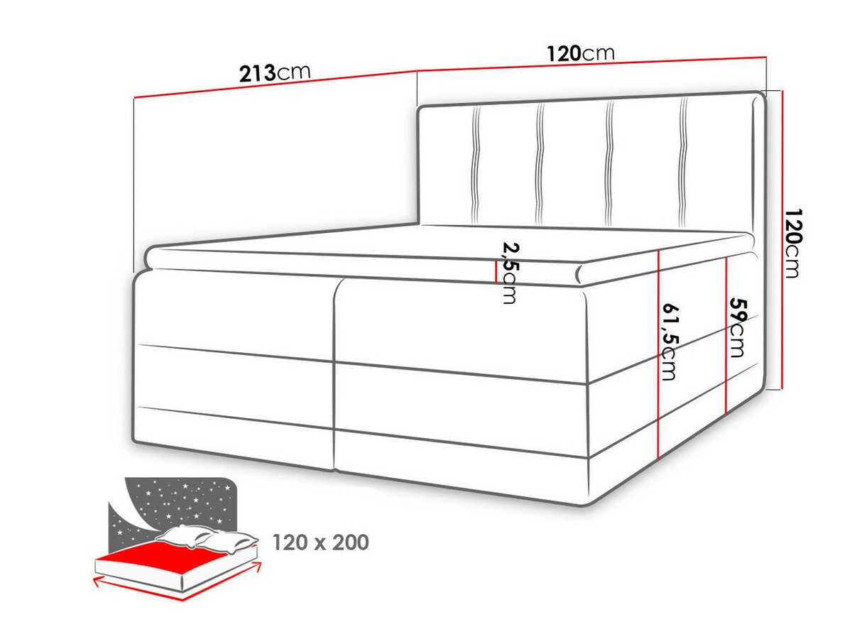 Letto continentale Villa (Kameleon 04 + Kameleon 15)