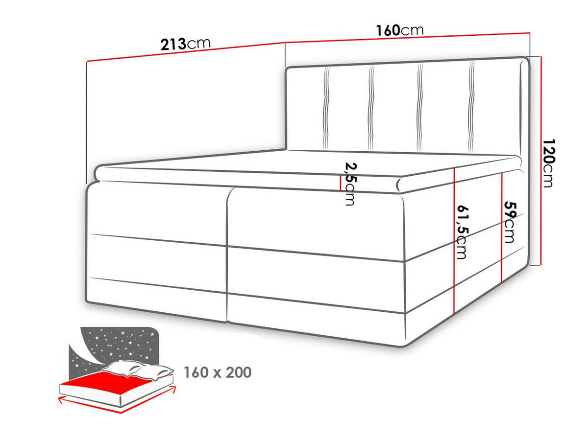 Letto continentale Villa (Kameleon 15 + Kameleon 63)