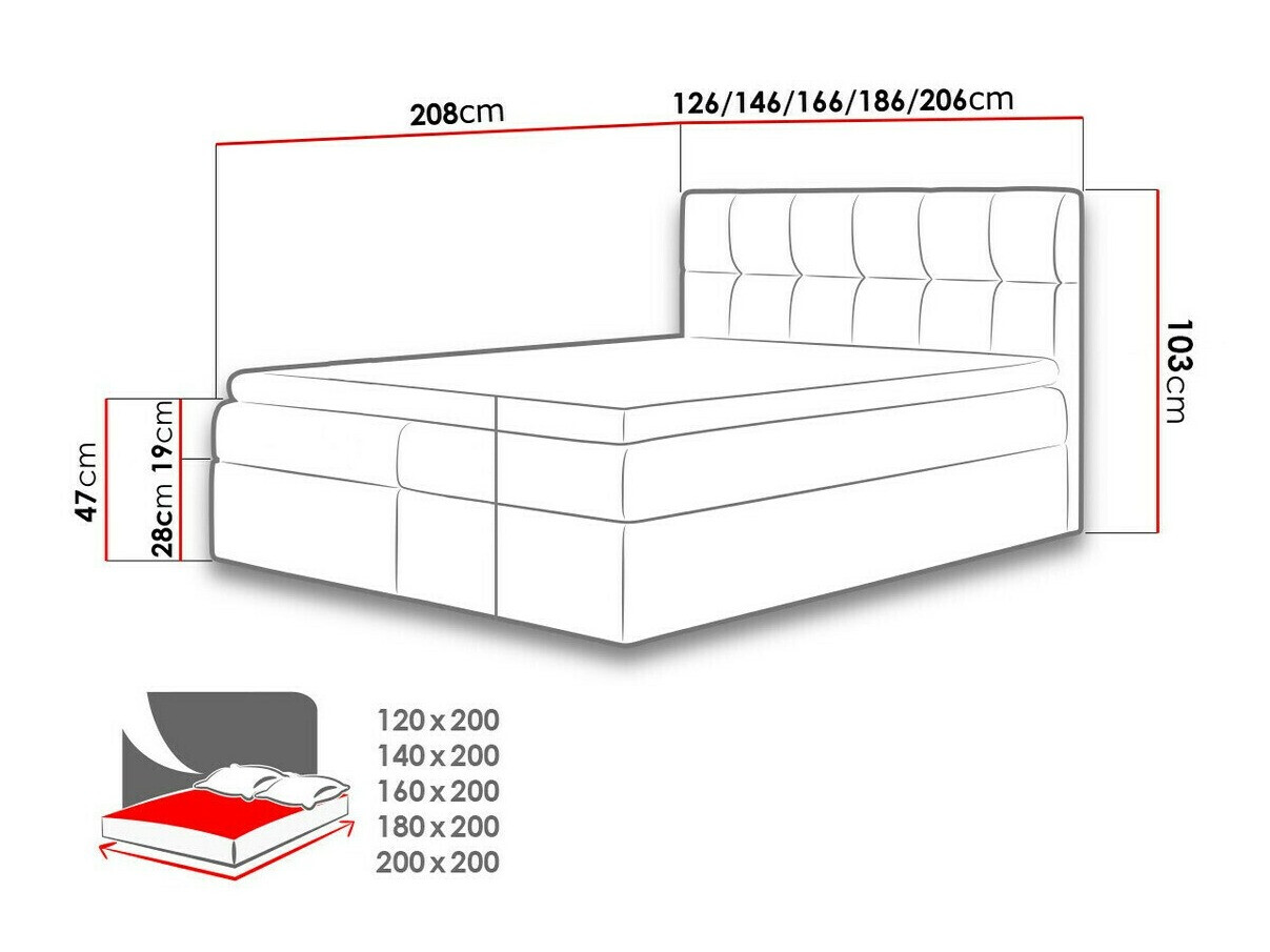 Letto continentale Aedes (Soft 011)