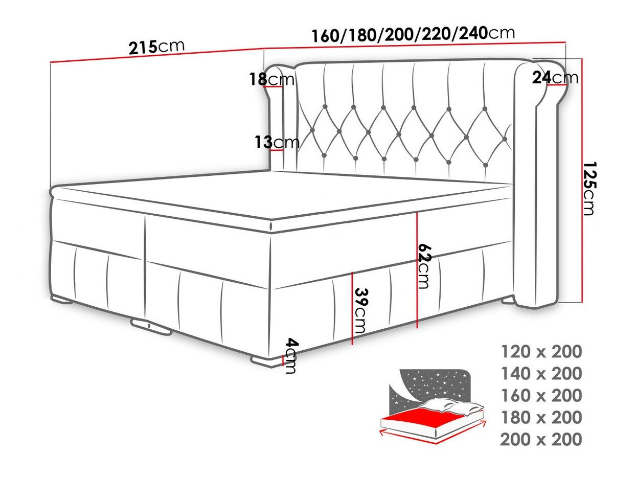 Letto continentale Ars (Magic Velvet 2201)