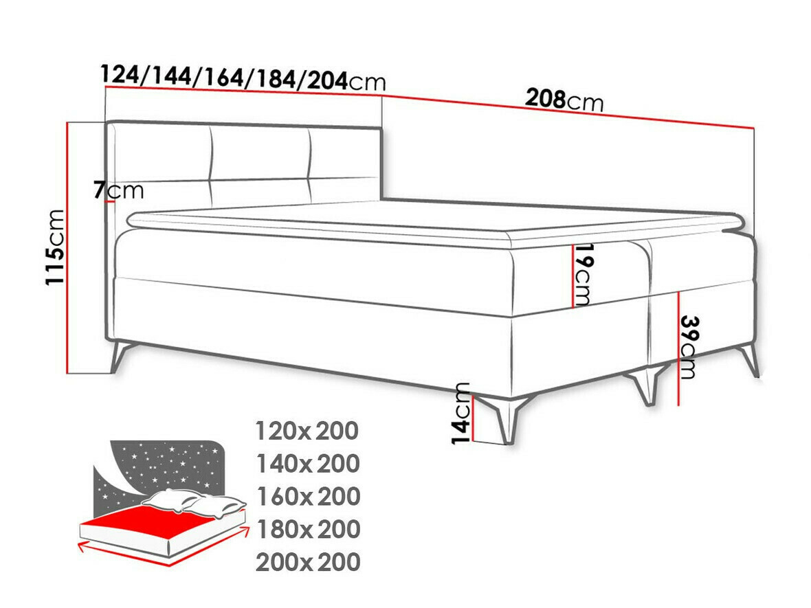 Letto continentale Harena (Soft 017)