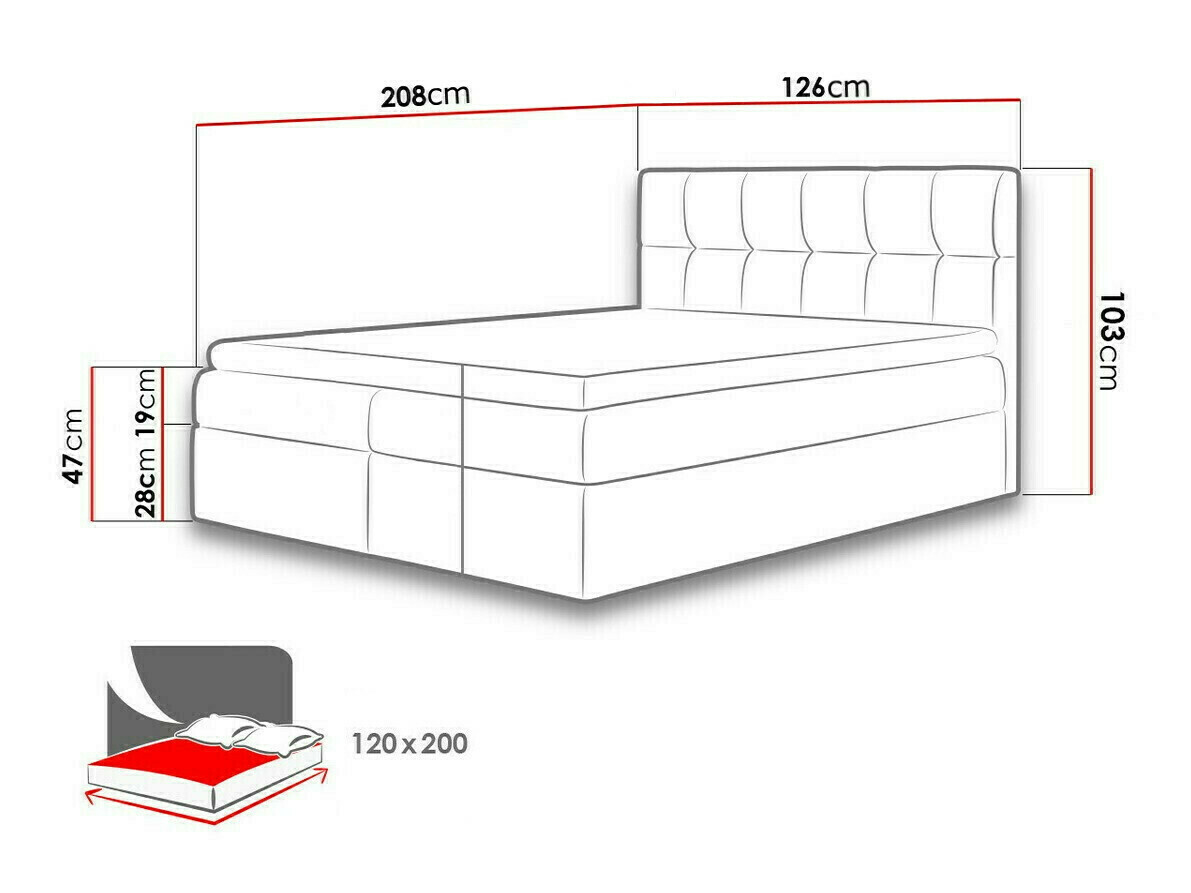 Letto continentale Aedes (Rico 23)