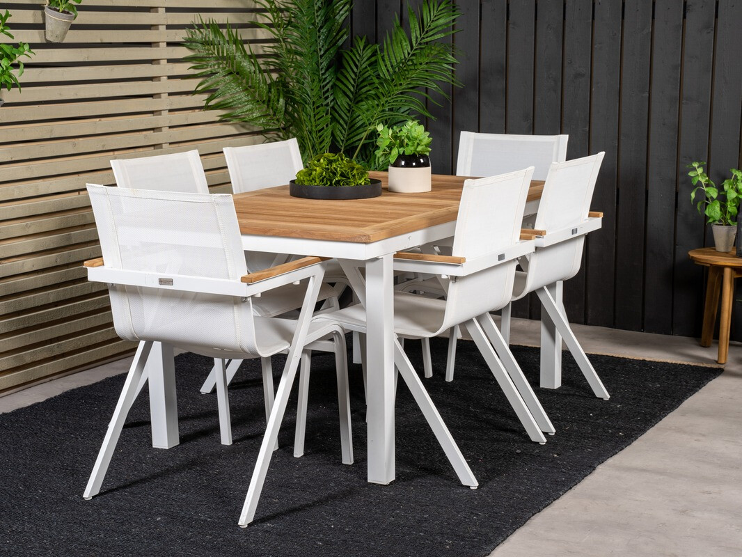 Tavolo esterno Dallas 809 (Teak + Bianco)