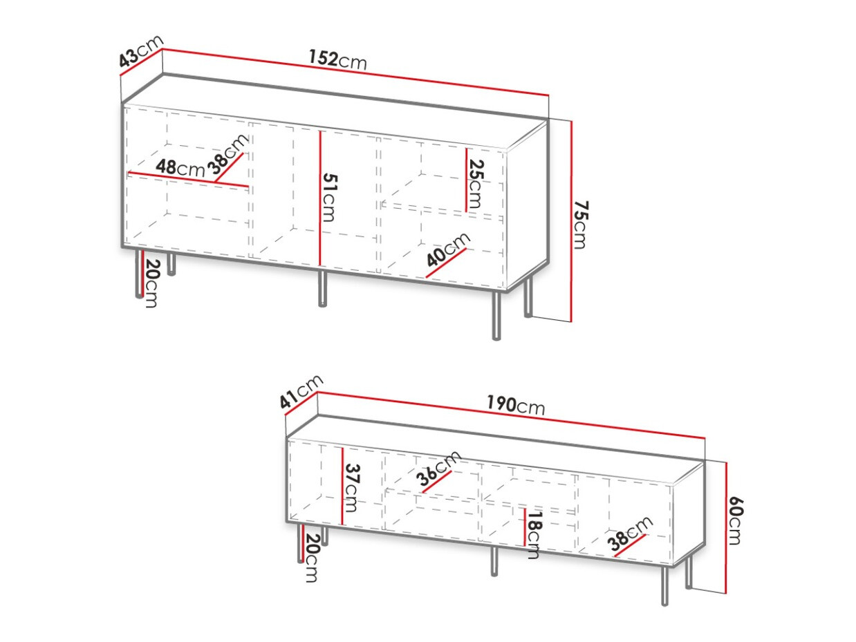 Parete attrezzata Lorelbo 104 (Nero + D'oro)