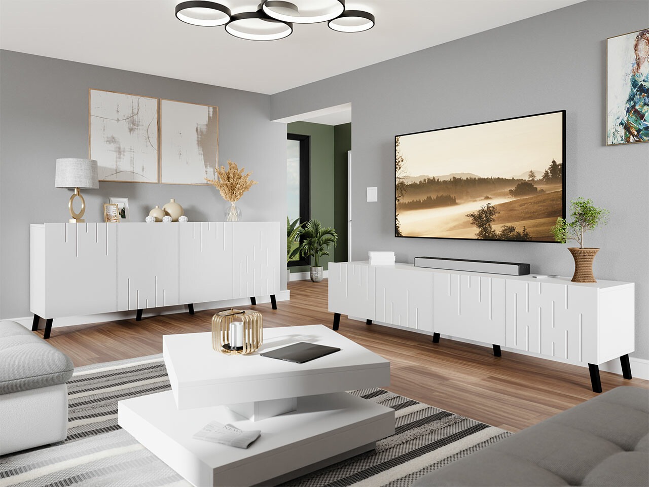 Parete attrezzata Charlotte 212 (Bianco)