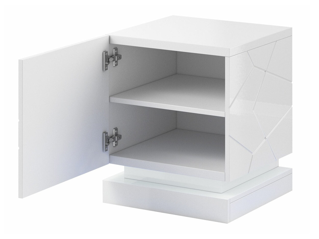 Set di comodini Linar (Bianco + Bianco lucido)