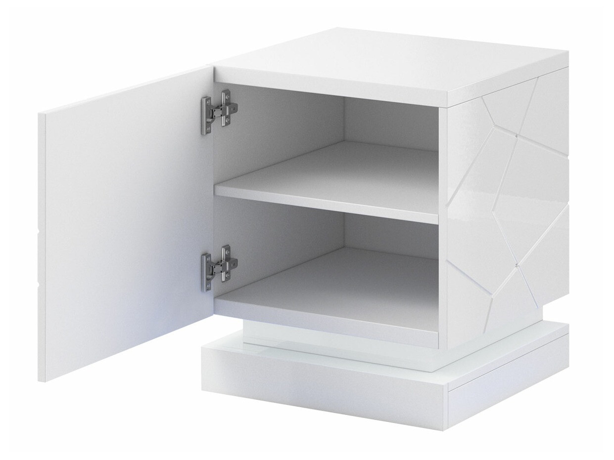 Set di comodini Linar (Bianco + Bianco lucido)