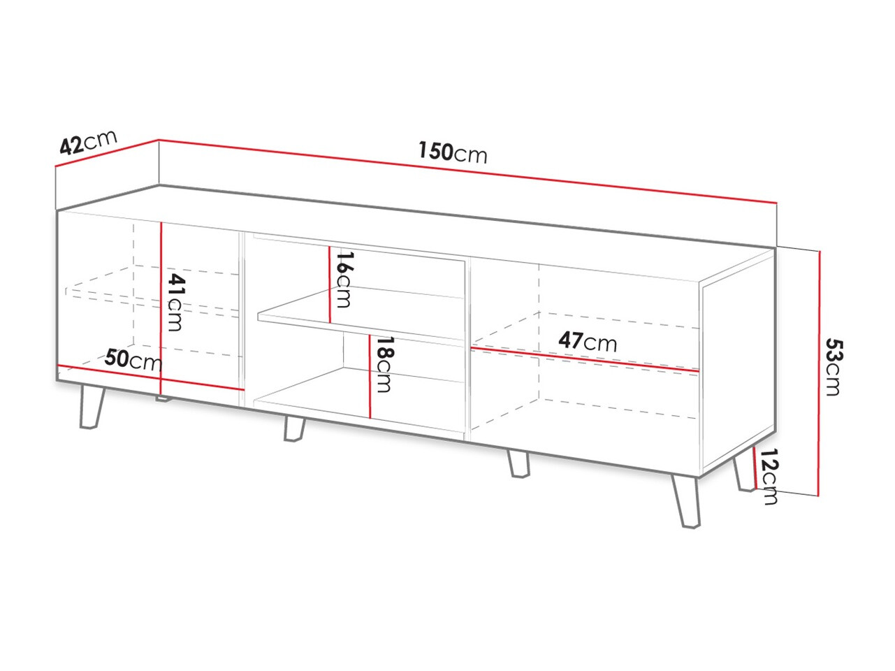 Mobile porta TV Comes (Antracite)