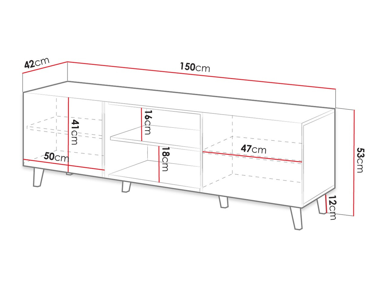 Mobile porta TV Comes (Quercia di Wotan)