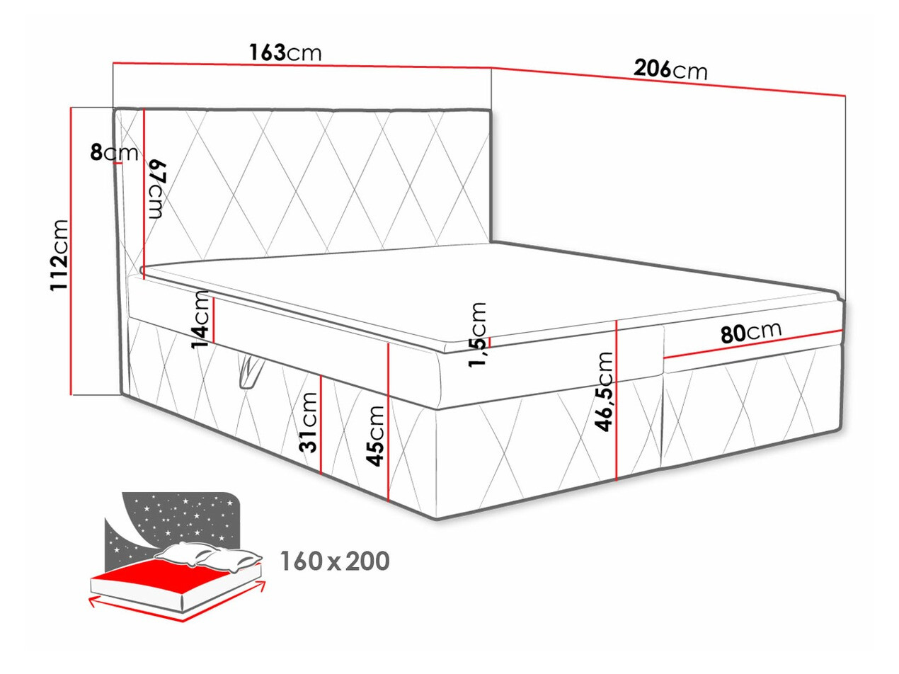 Letto continentale Comfivo Avis (Magic Velvet 2216)