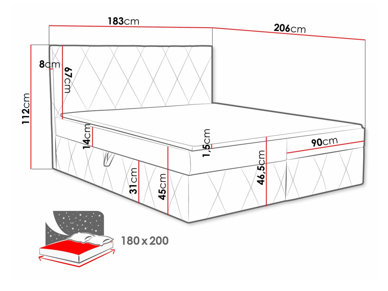 Letto continentale Comfivo Avis (Magic Velvet 2267)