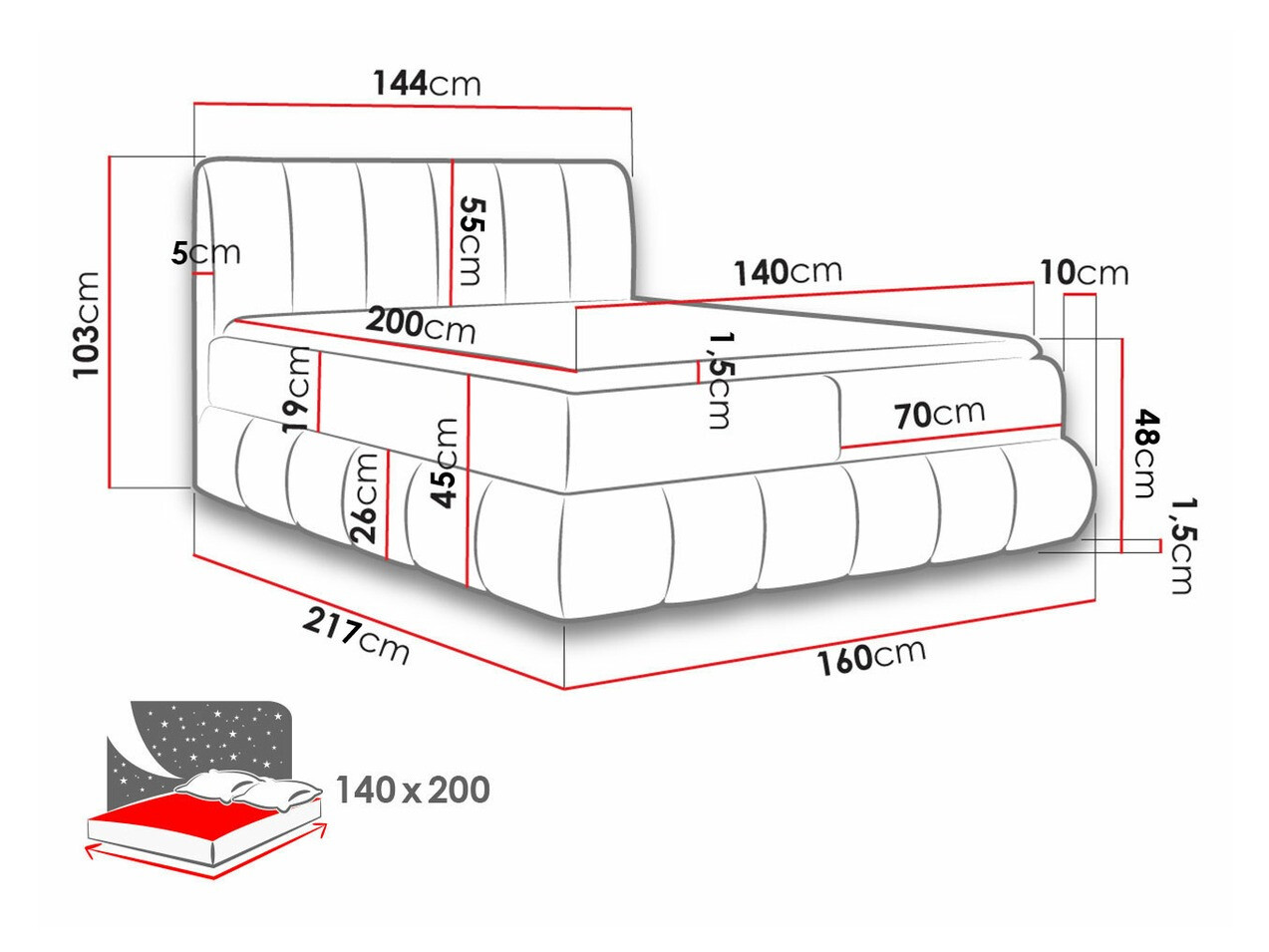 Letto continentale Cursus (Kronos 22)