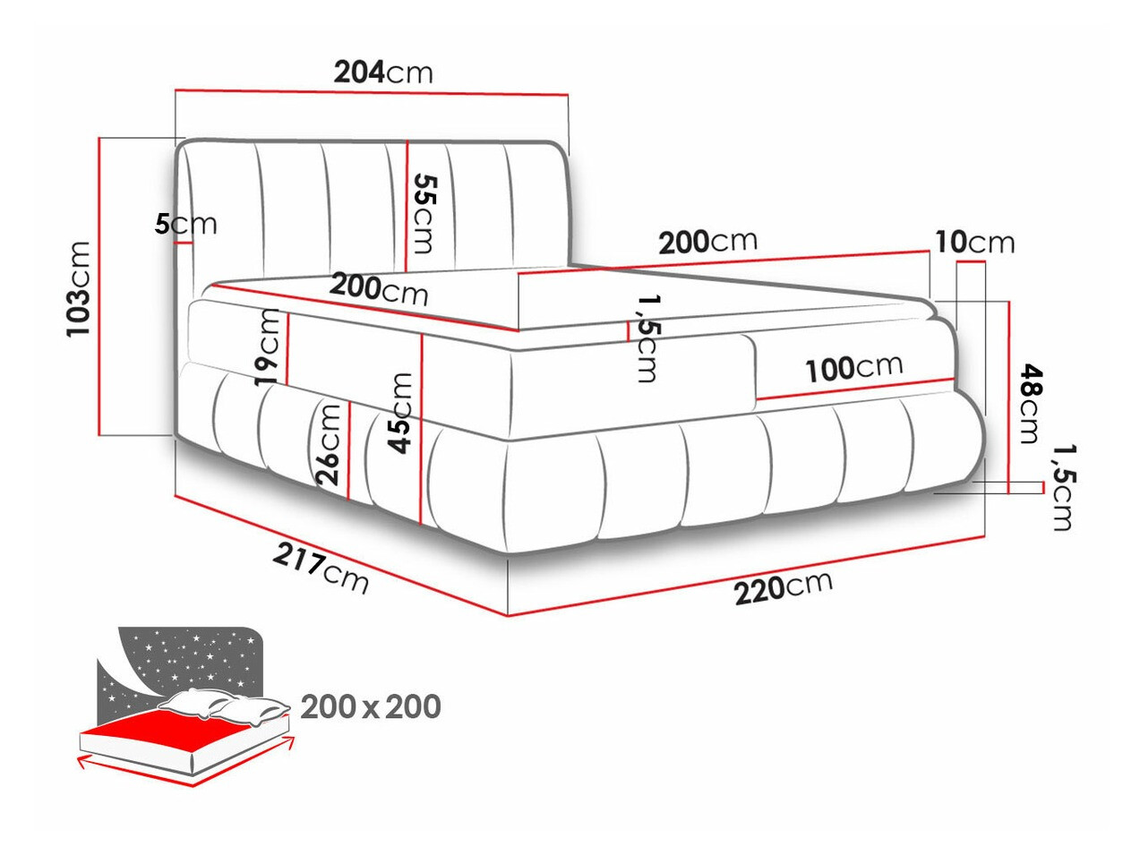 Letto continentale Cursus (Kronos 22)