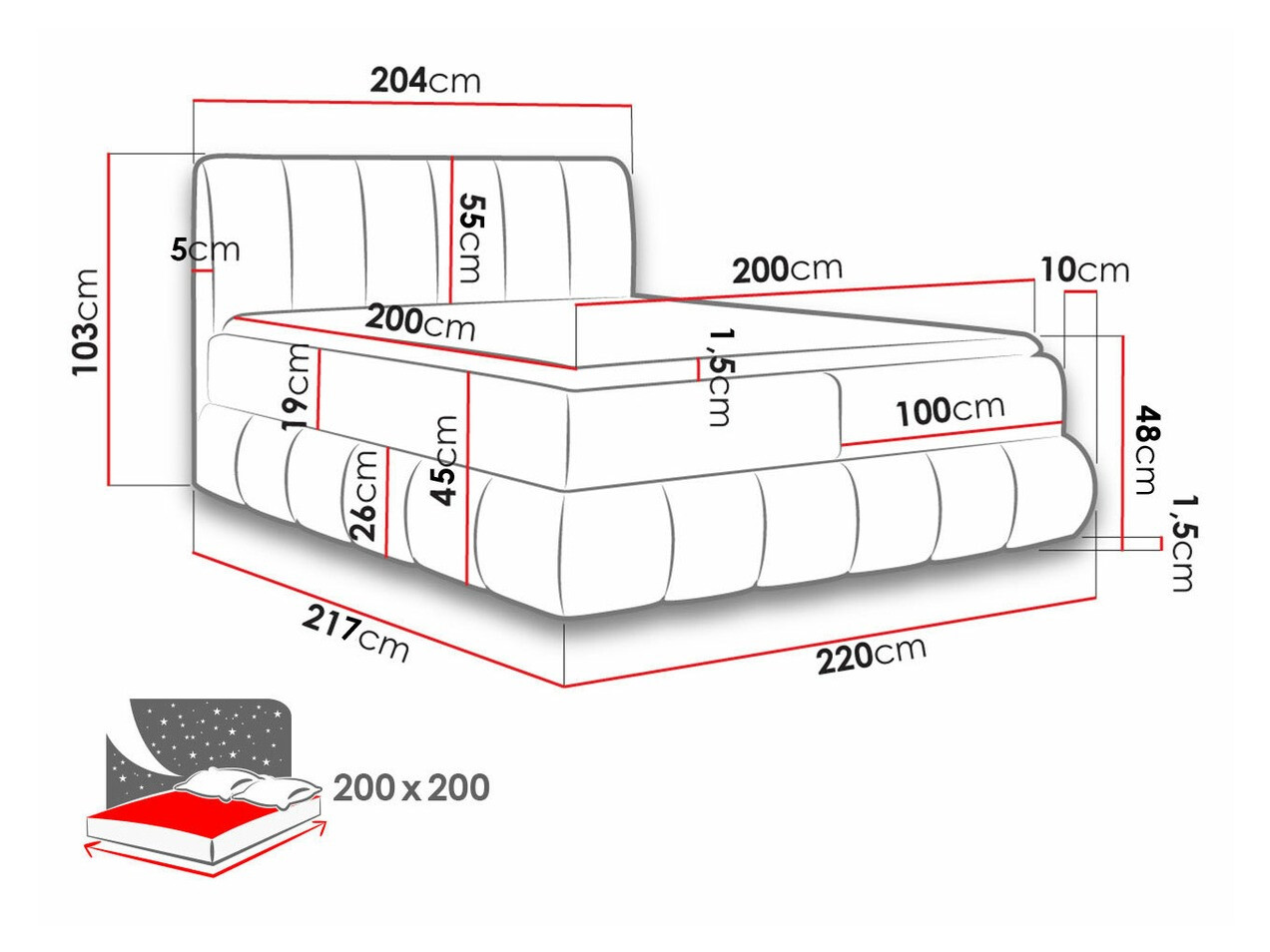 Letto continentale Cursus (Kronos 26)