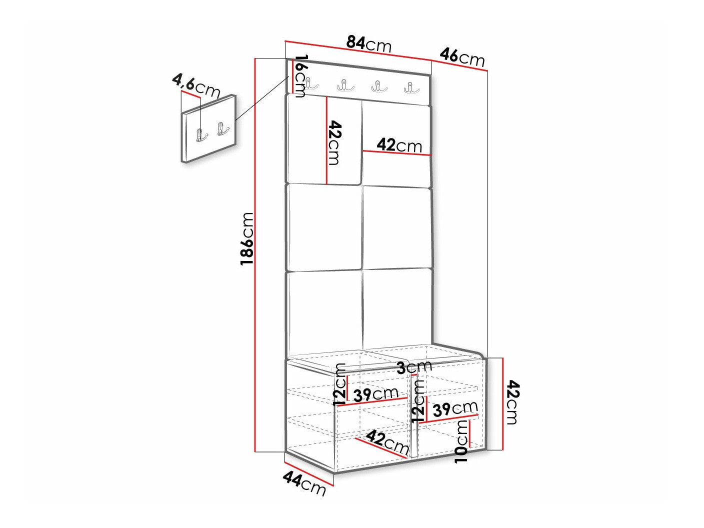 Set arredo da corridoio Hartford 375 (Manila 02)