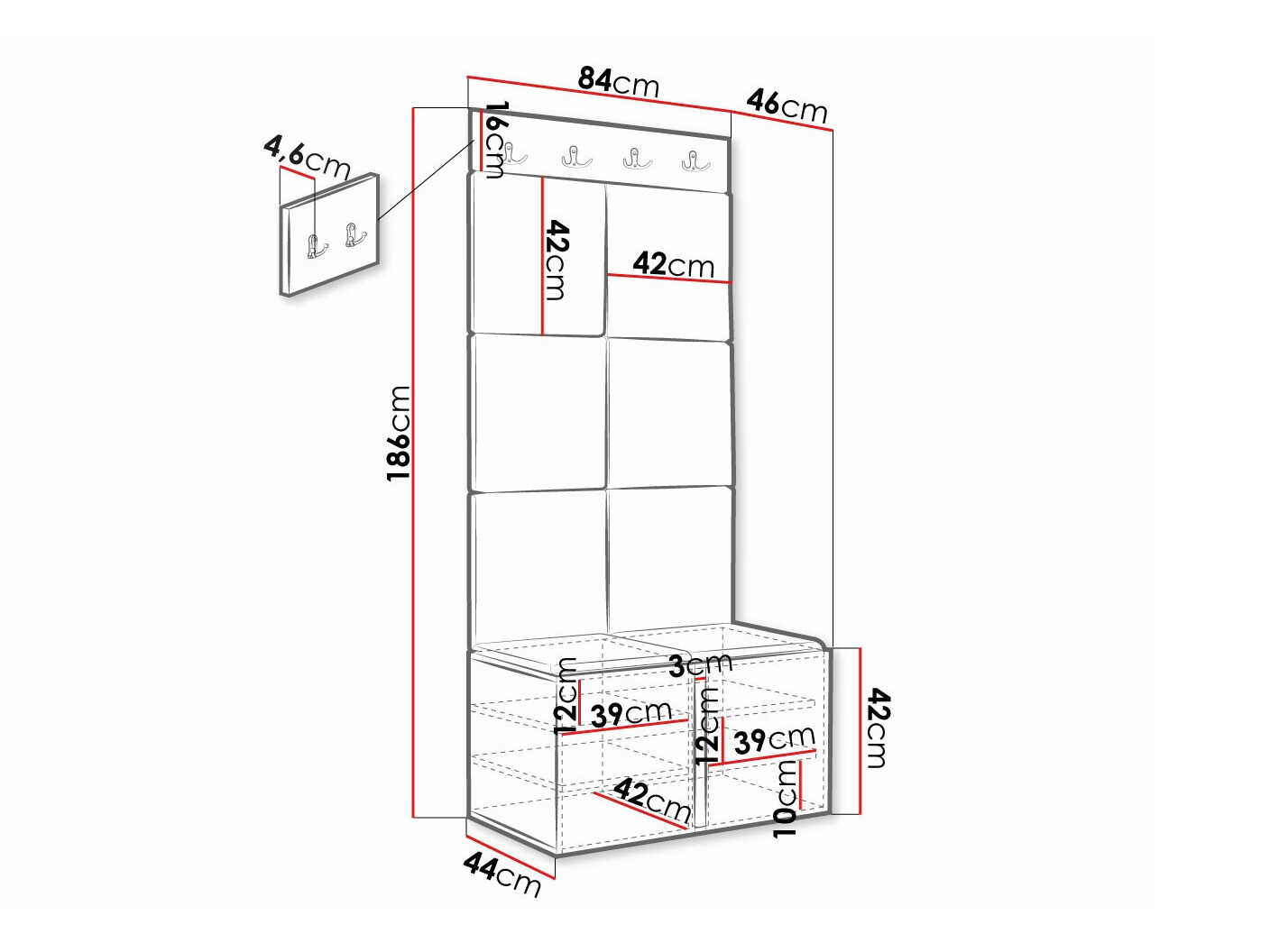 Set arredo da corridoio Hartford 375 (Manila 26)